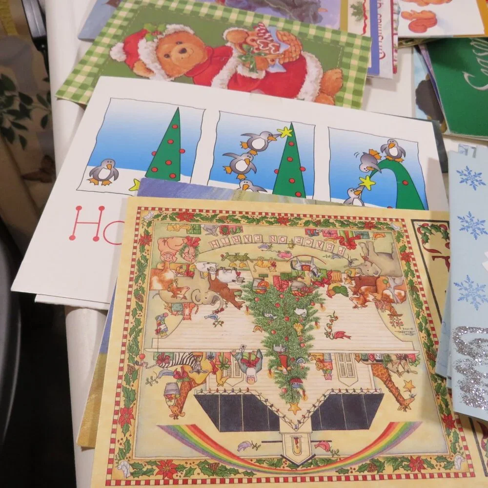 CHRISTMAS - WINTER Greeting Cards (Used) and other Craft Items MIXTURE